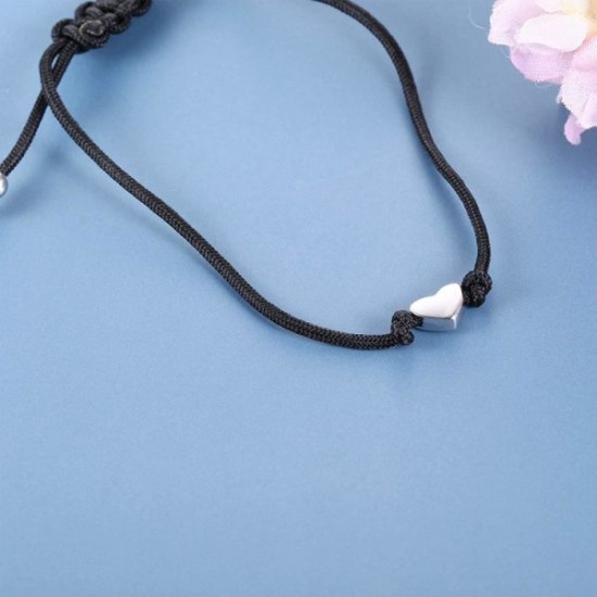 S925 Sterling Silver Heart Shaped Friendship Bracelet Long Distance Bracelet For Couples Best Friend Handmade Adjustable Jewelry Gift For Family And Her S925 Sterling Silver Heart Shaped Friendship Bracelet Long Distance Bracelet For Couples Best Friend Handmade Adjustable Jewelry Gift For Family And Her